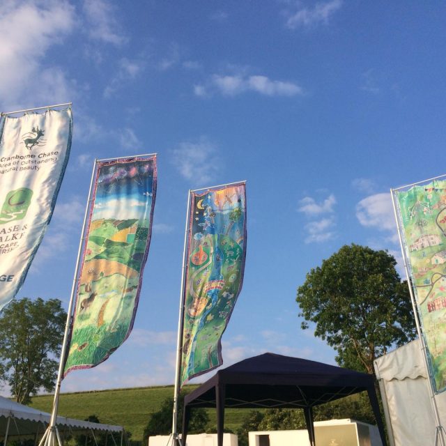 Silk batik flags, part of Chase & Chalke Celebration in Silk project.