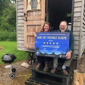 Marshwood Farm Camping presented with Dark Sky Award plaque